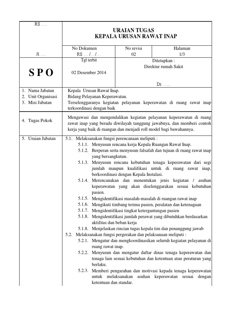 Detail Sop Rumah Sakit Nomer 5