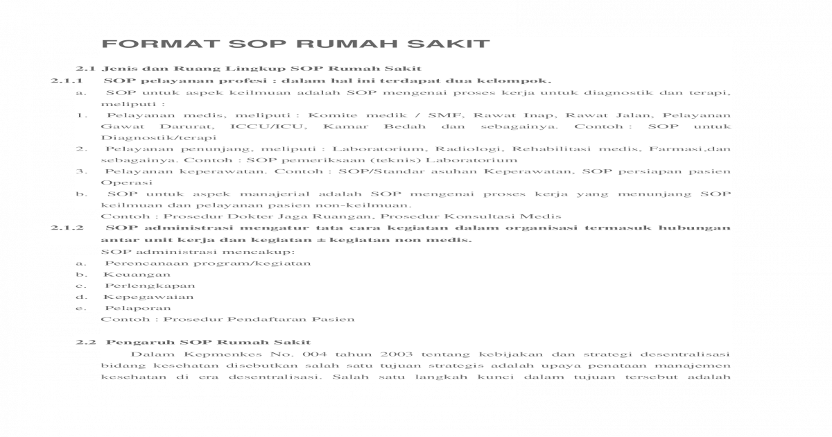 Download Sop Rumah Sakit Nomer 43