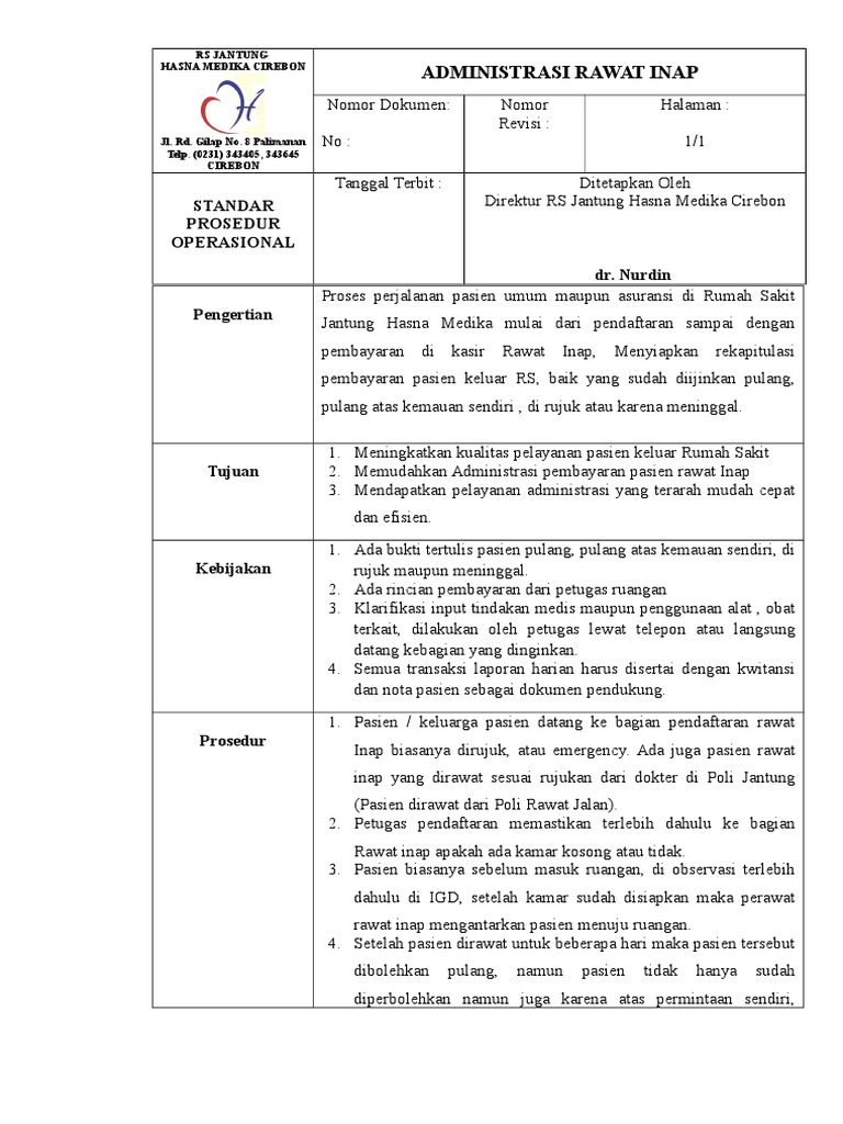 Detail Sop Rumah Sakit Nomer 8