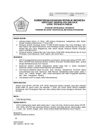 Detail Sop Surat Peringatan Nomer 39