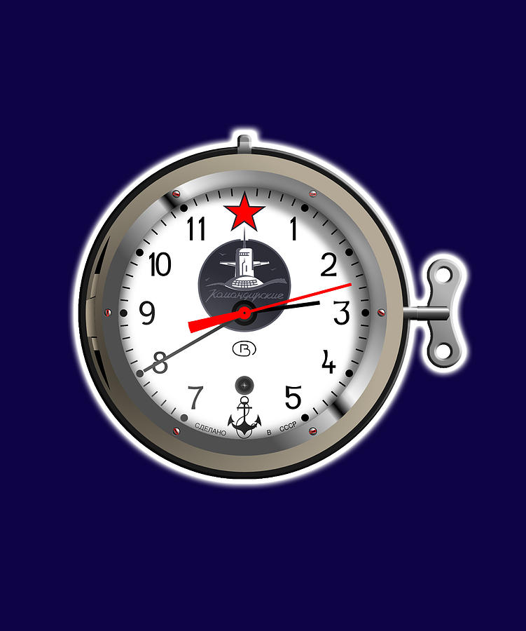 Detail Soviet Submarine Clock Nomer 16