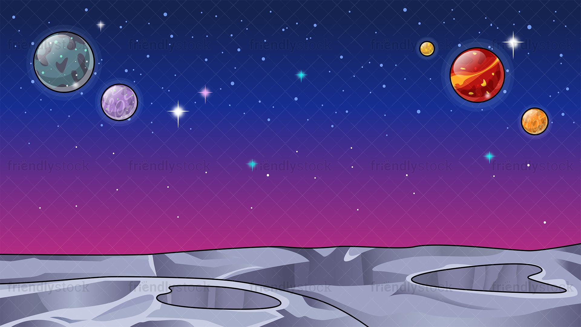 Space Background Cartoon - KibrisPDR