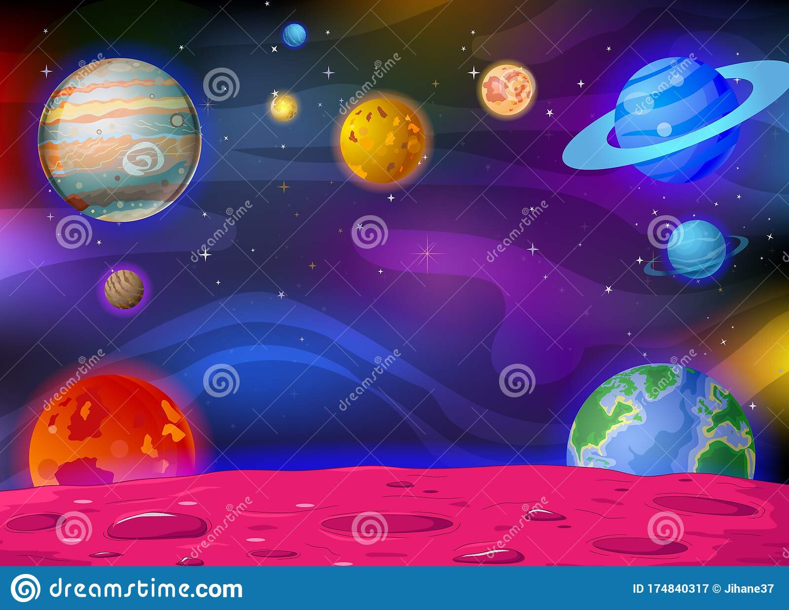Detail Space Background Cartoon Nomer 29