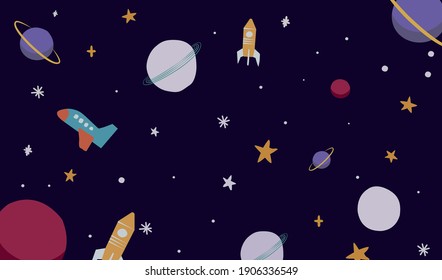 Detail Space Background Cartoon Nomer 38