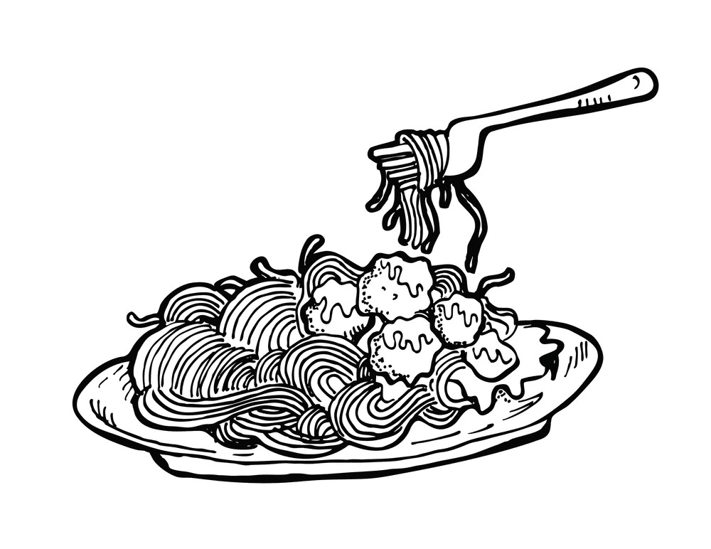 Detail Spaghetti Clipart Black And White Nomer 2