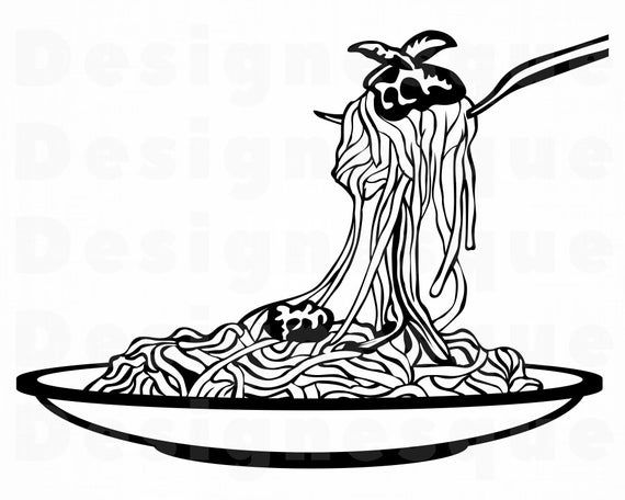 Detail Spaghetti Clipart Black And White Nomer 34