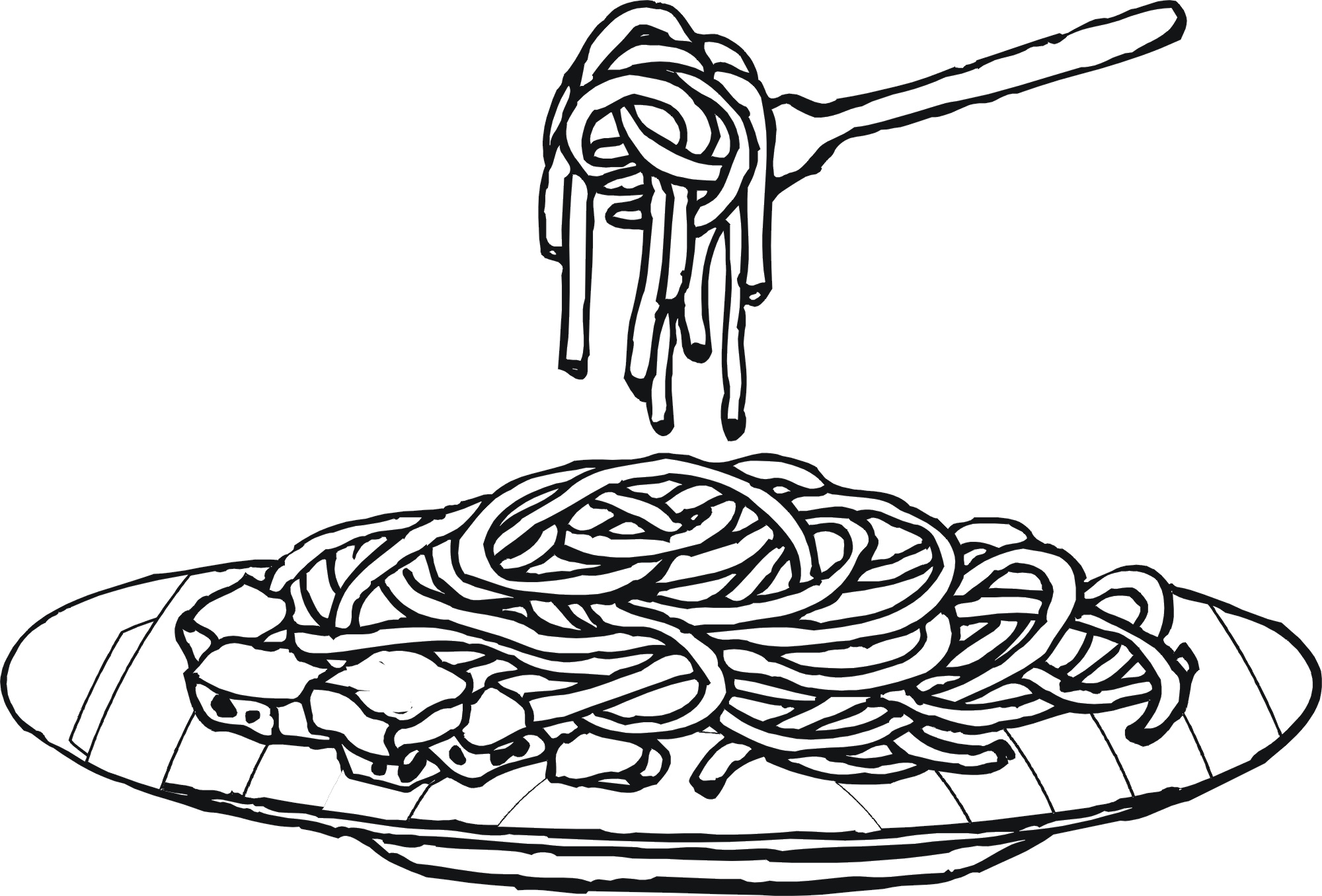 Detail Spaghetti Clipart Black And White Nomer 5