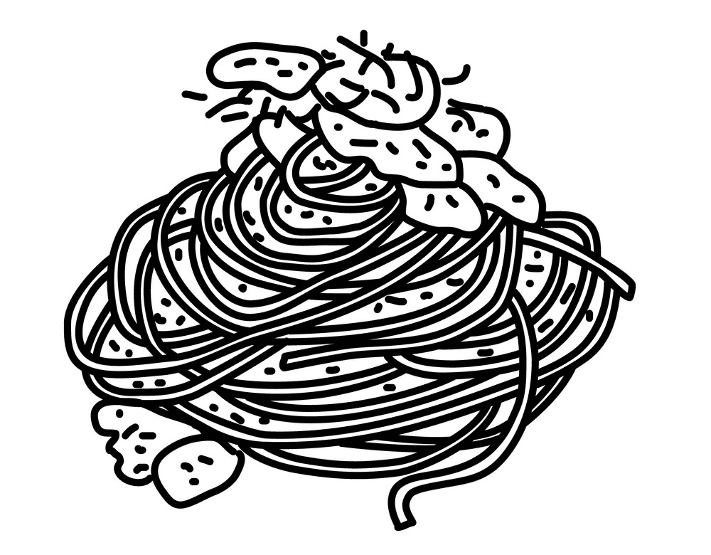 Detail Spaghetti Clipart Black And White Nomer 35