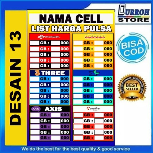 Detail Spanduk Daftar Harga Pulsa Nomer 27