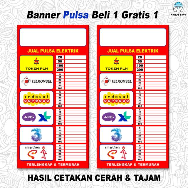 Detail Spanduk Daftar Harga Pulsa Nomer 29