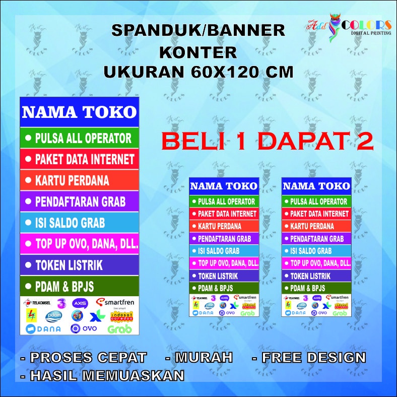 Detail Spanduk Konter Pulsa Unik Nomer 23