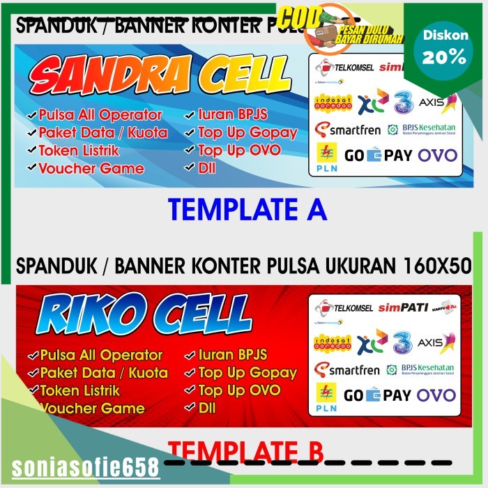 Detail Spanduk Konter Pulsa Unik Nomer 46