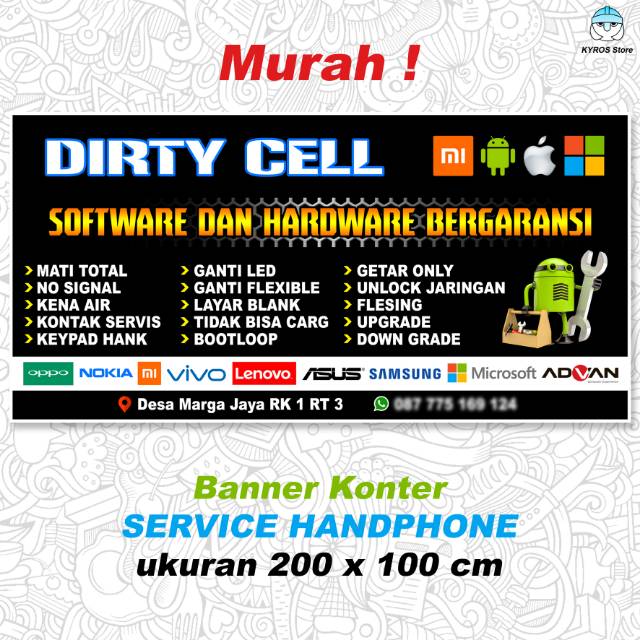 Spanduk Konter Service Hp - KibrisPDR