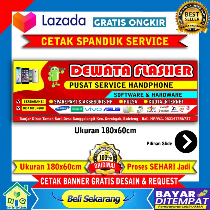 Detail Spanduk Konter Service Hp Nomer 13