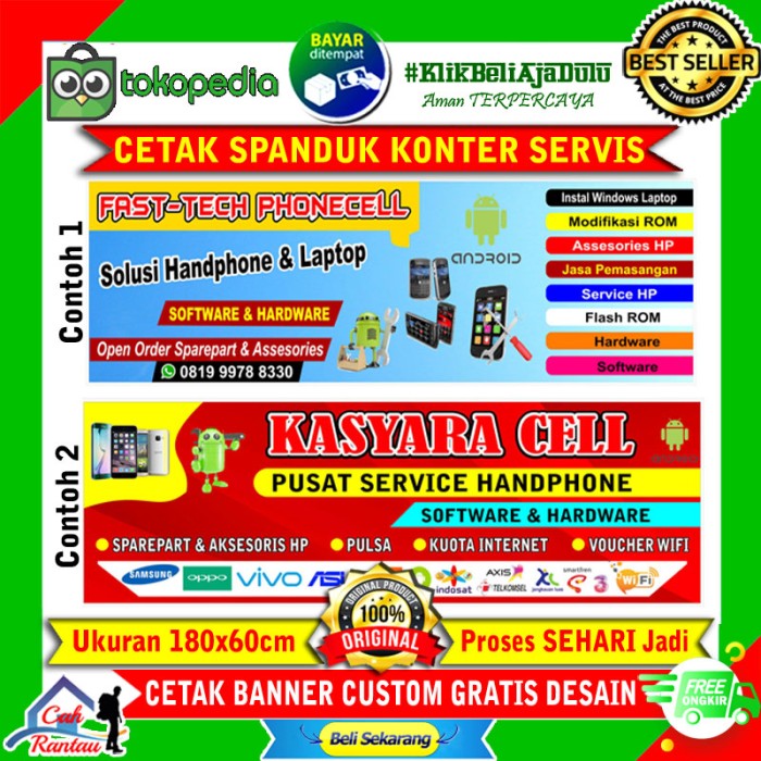 Detail Spanduk Konter Service Hp Nomer 20