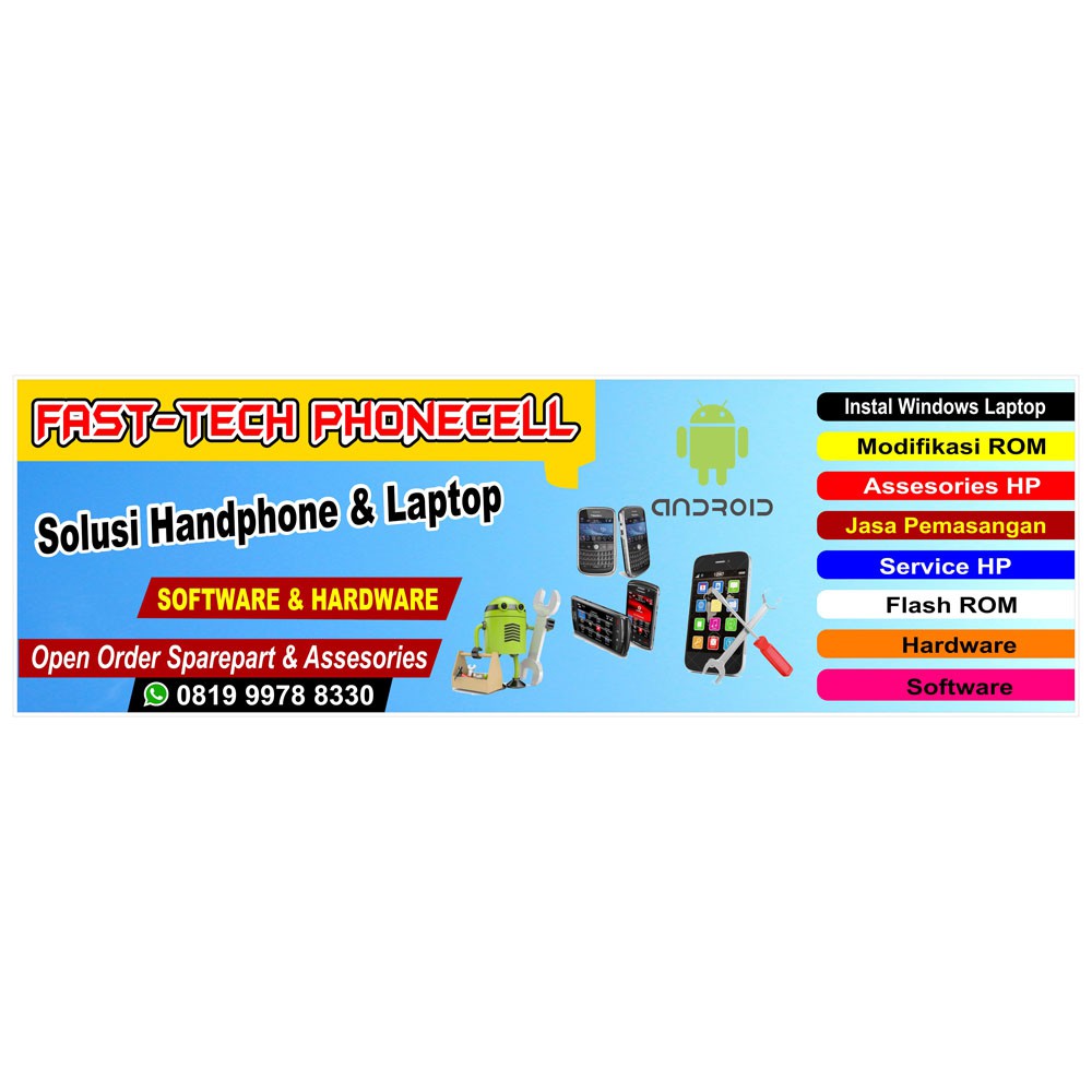 Detail Spanduk Konter Service Hp Nomer 30