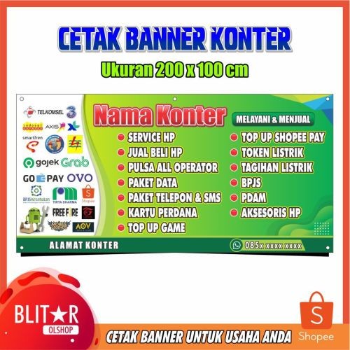 Detail Spanduk Konter Service Hp Nomer 34