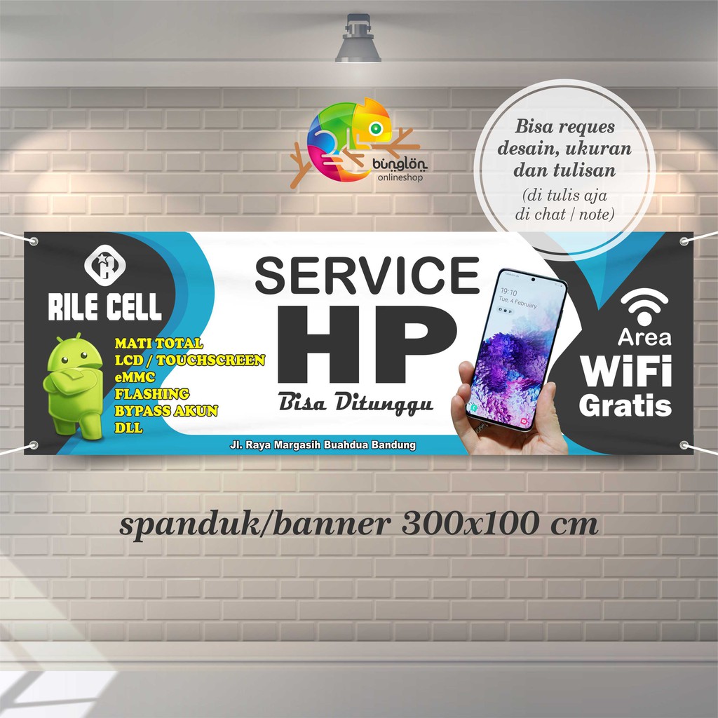 Detail Spanduk Konter Service Hp Nomer 35