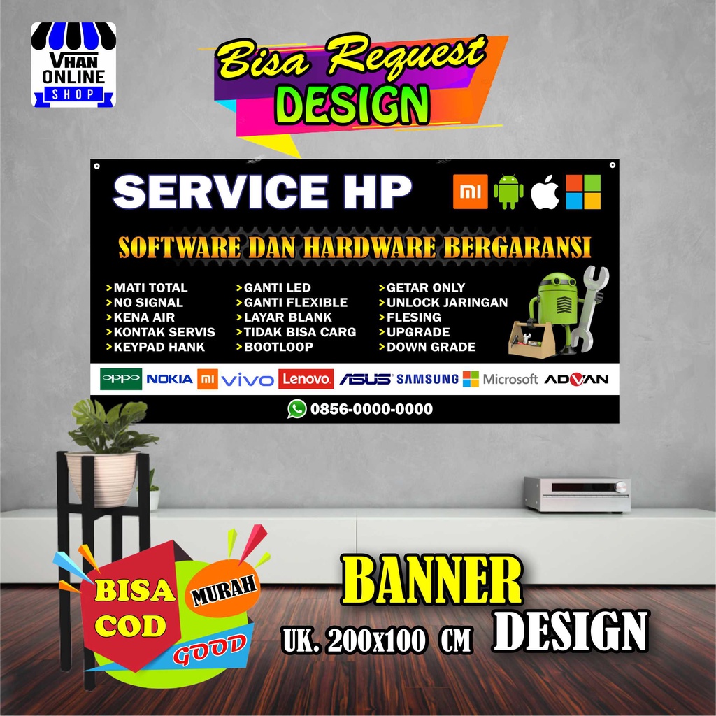 Detail Spanduk Konter Service Hp Nomer 36