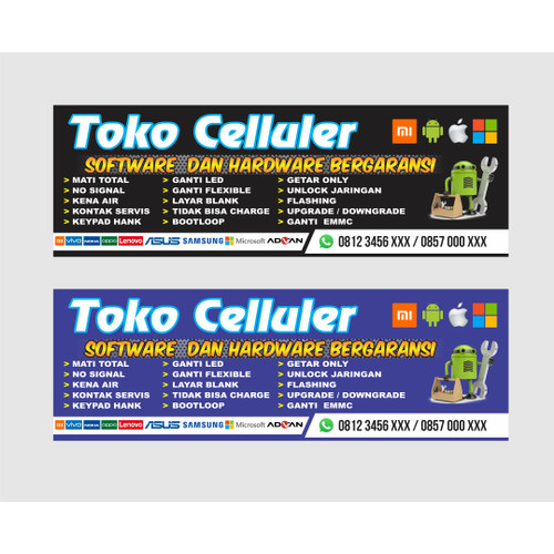 Detail Spanduk Konter Service Hp Nomer 8