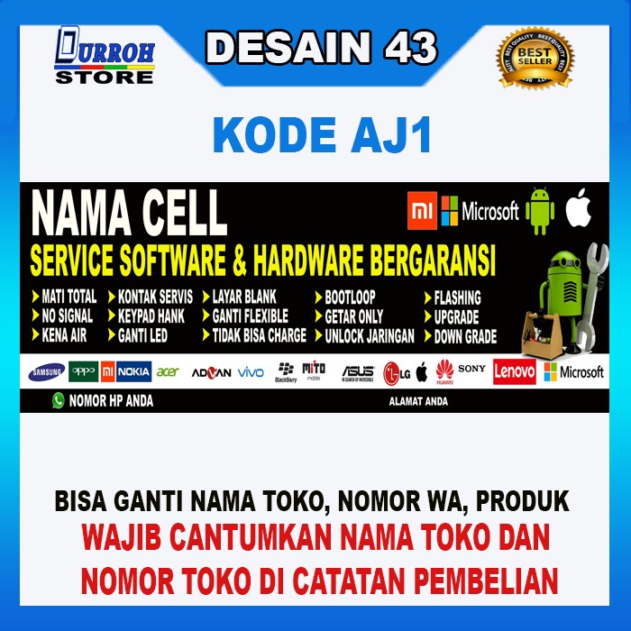 Detail Spanduk Konter Service Hp Nomer 9