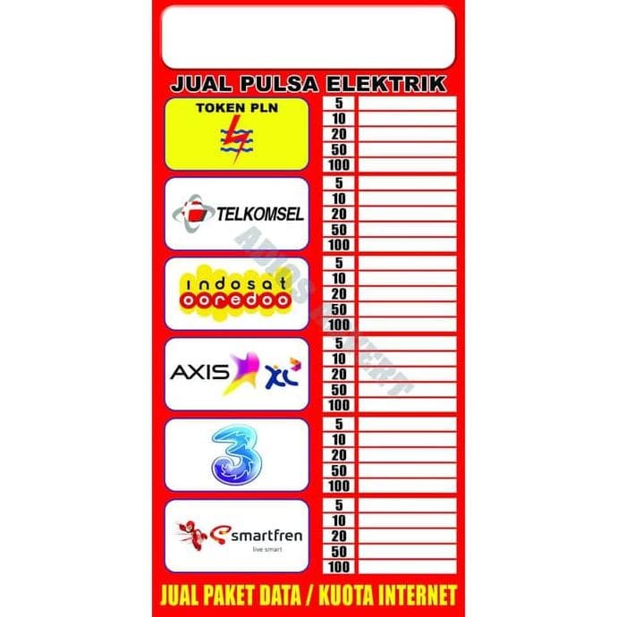 Detail Spanduk Pulsa Simple Nomer 39