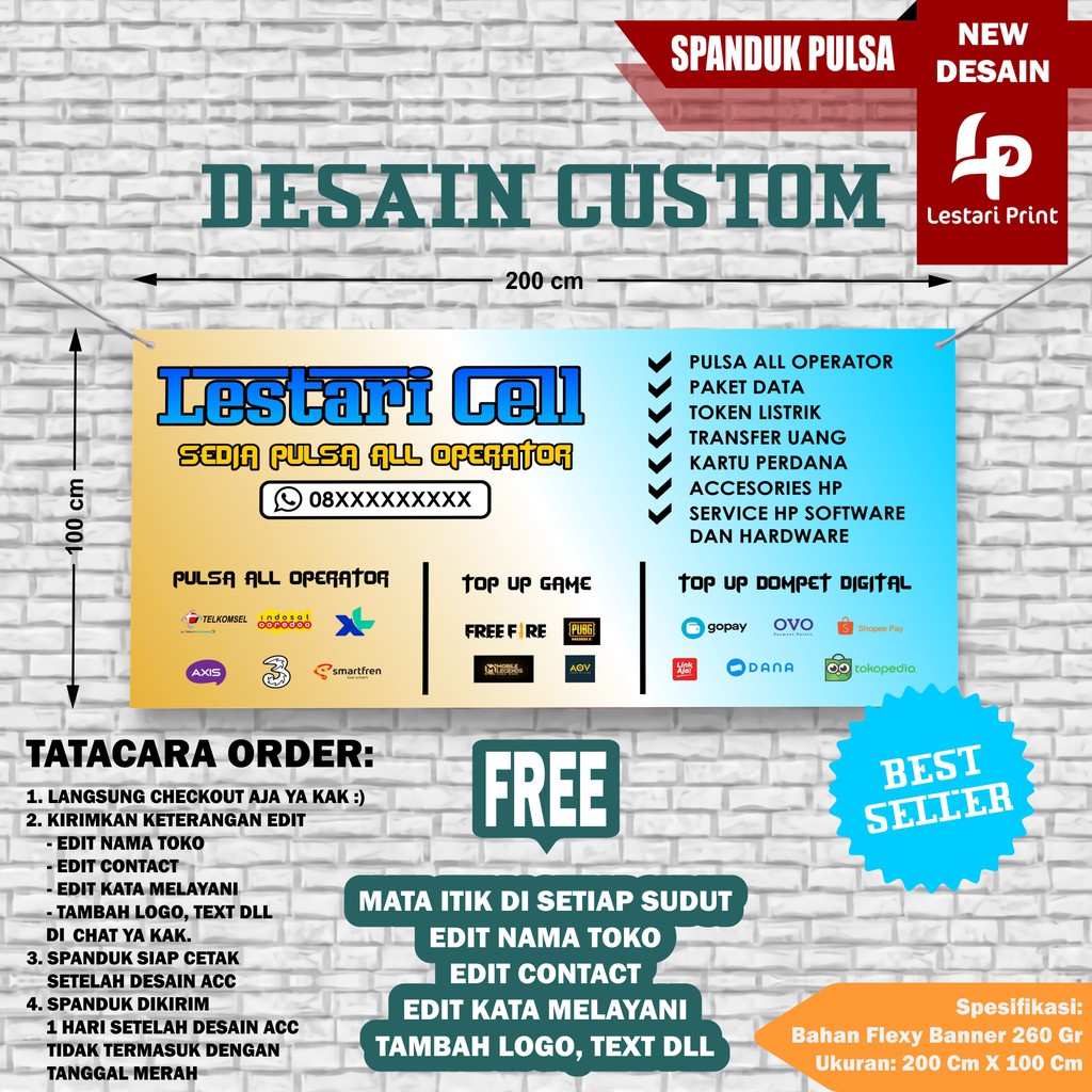 Detail Spanduk Pulsa Simple Nomer 50