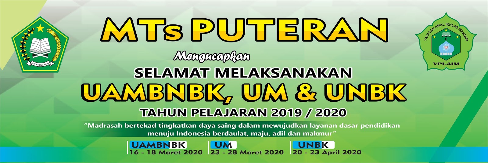 Detail Spanduk Unbk 2019 Nomer 18