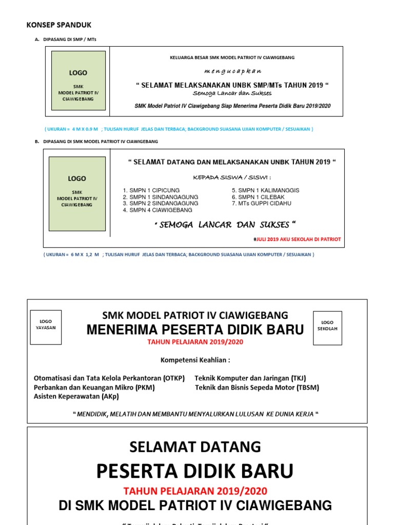 Detail Spanduk Unbk 2019 Nomer 45