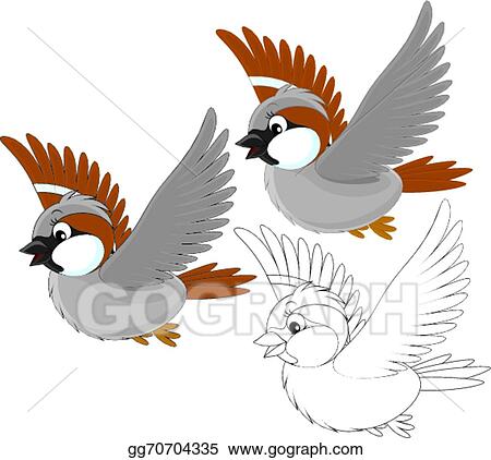 Detail Sparrow Clipart Black And White Nomer 25