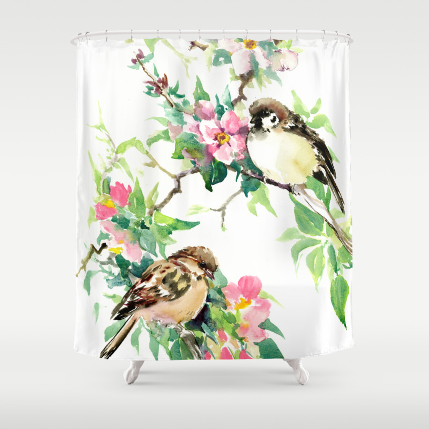 Detail Sparrow Shower Curtain Nomer 2