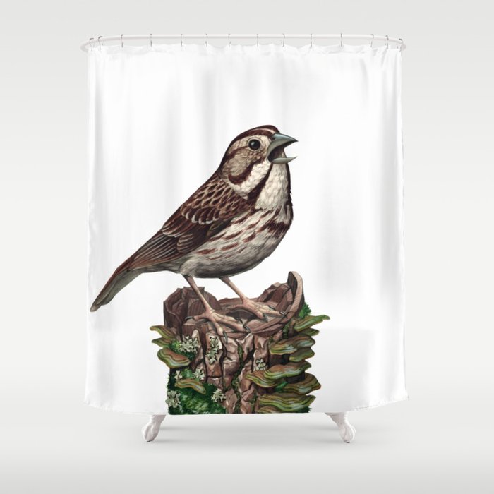 Detail Sparrow Shower Curtain Nomer 6