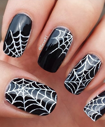 Spider Web Design Nails - KibrisPDR