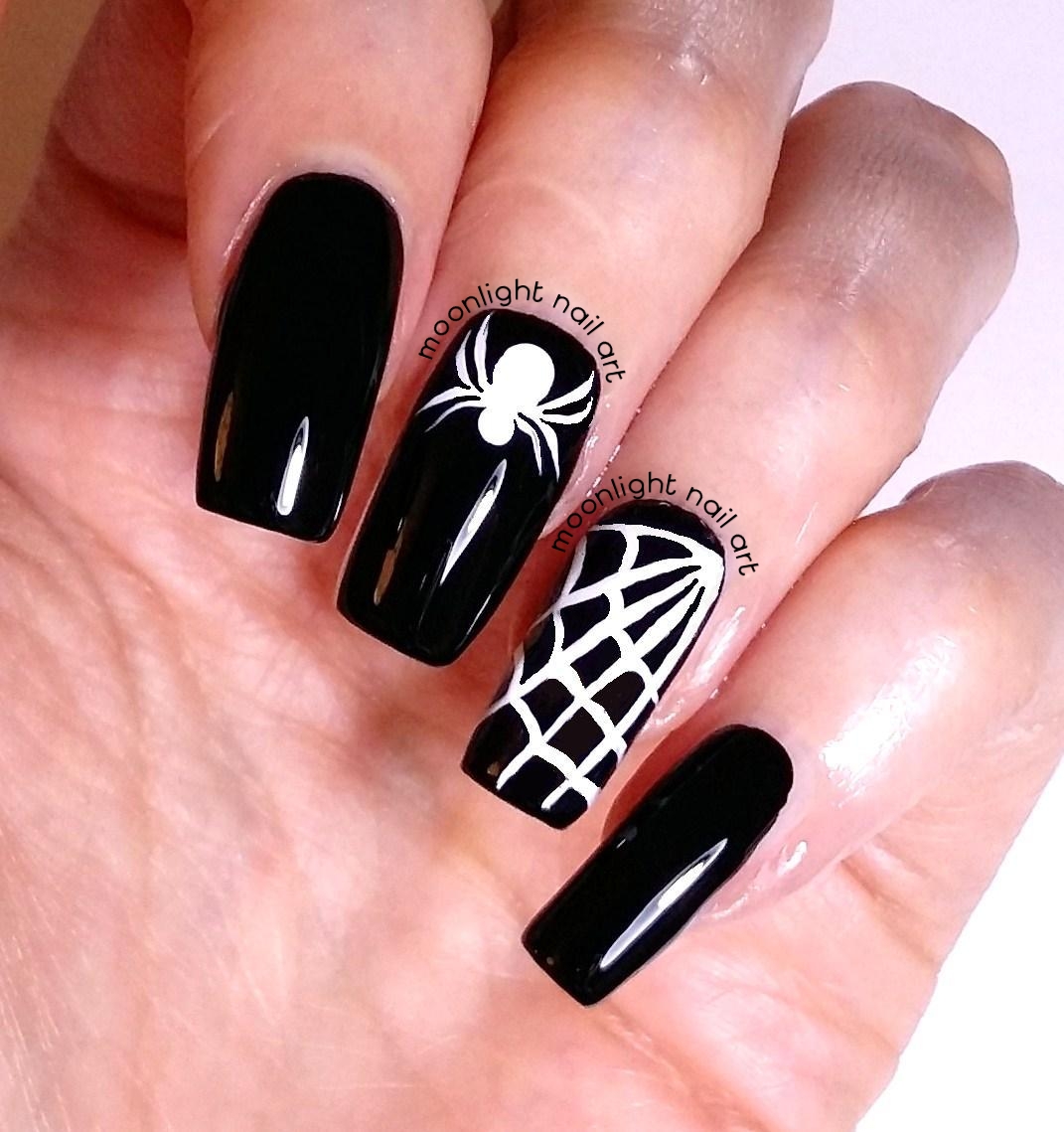 Detail Spider Web Design Nails Nomer 13