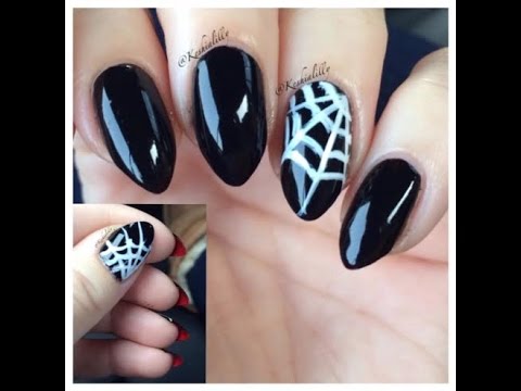 Detail Spider Web Design Nails Nomer 19