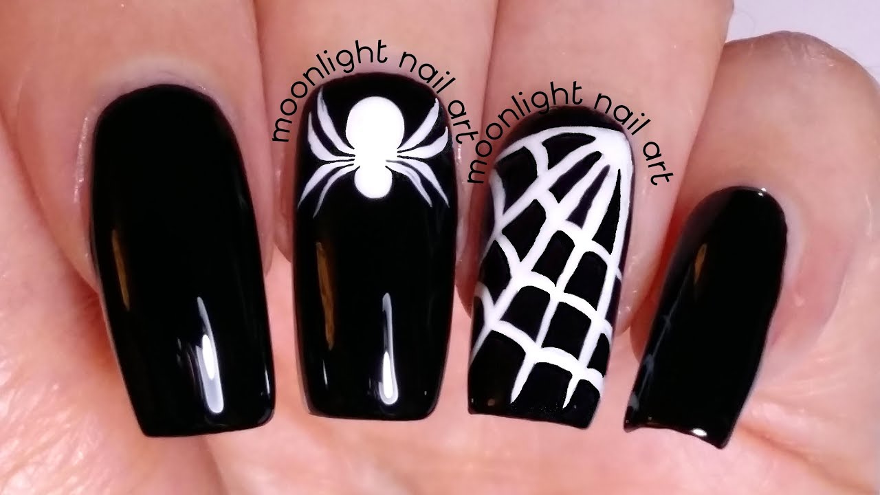 Detail Spider Web Design Nails Nomer 3