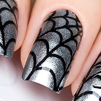 Detail Spider Web Design Nails Nomer 5