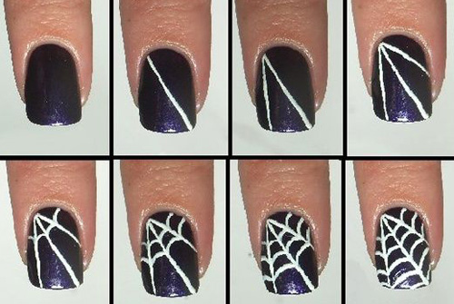 Detail Spider Web Design Nails Nomer 6