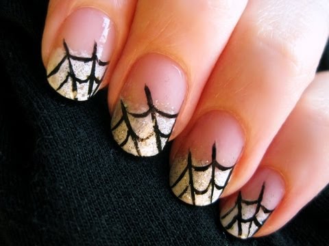 Detail Spider Web Design Nails Nomer 9