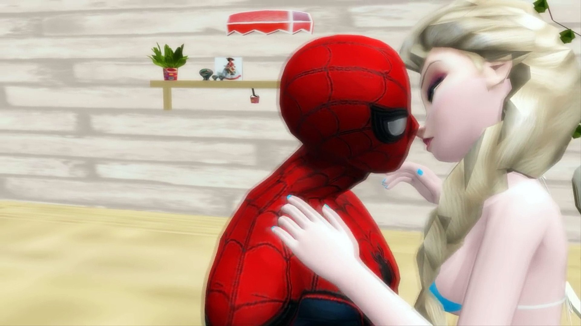 Detail Spiderman And Elsa Kiss Nomer 2