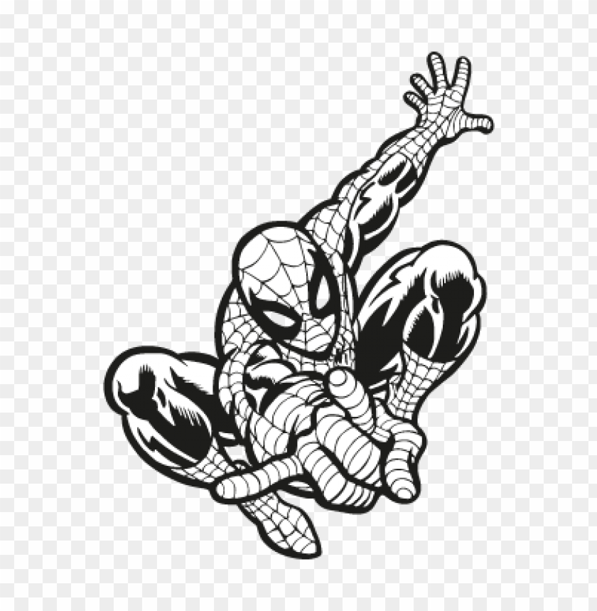 Spiderman Vector Black And White - KibrisPDR