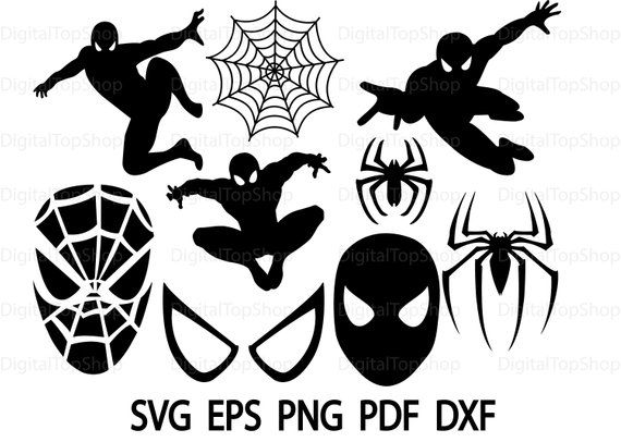 Detail Spiderman Vector Black And White Nomer 16