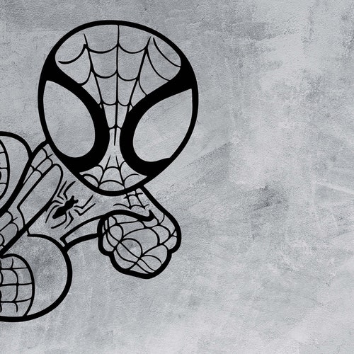 Detail Spiderman Vector Black And White Nomer 24