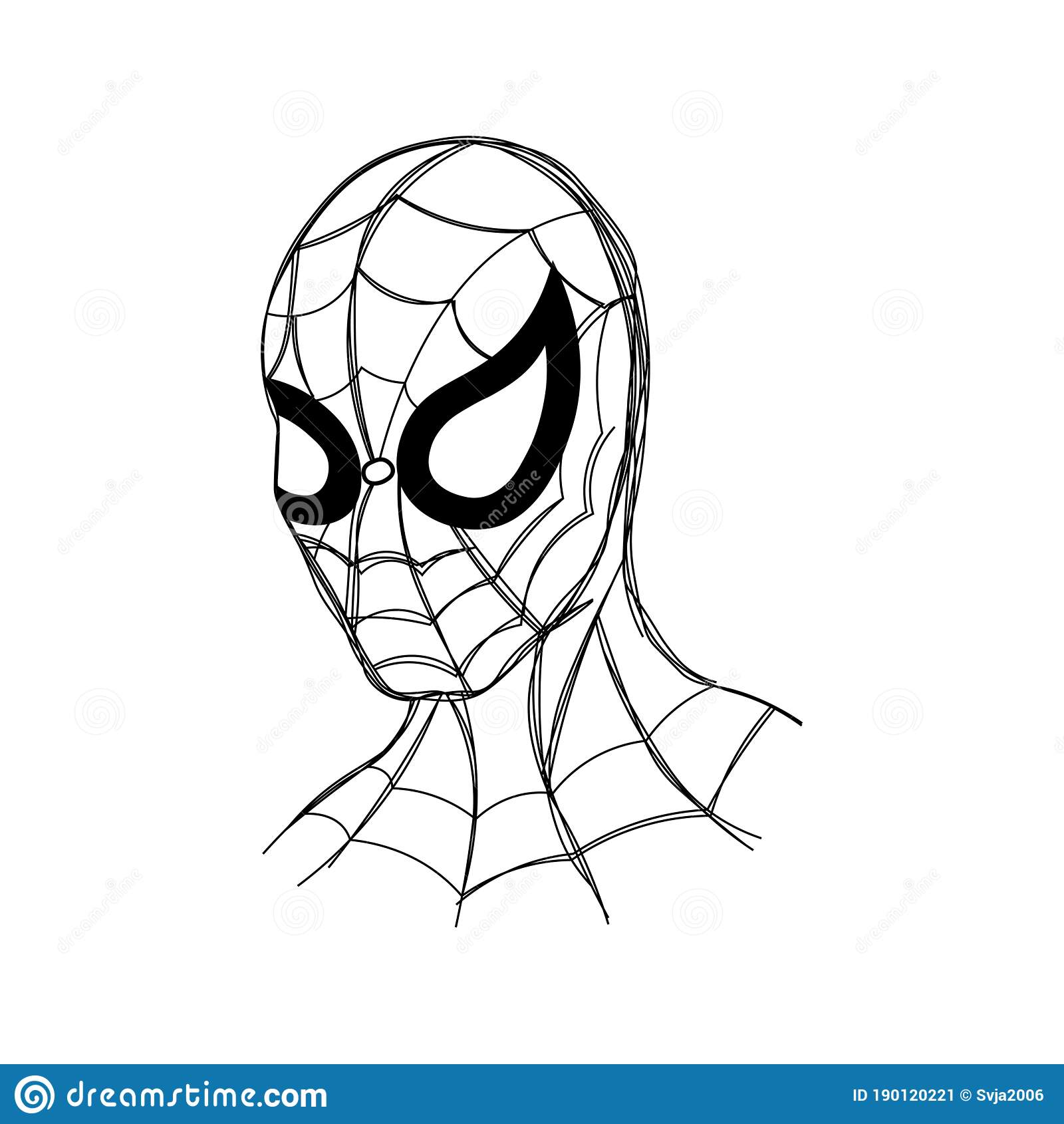 Detail Spiderman Vector Black And White Nomer 5