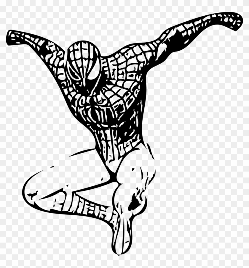 Detail Spiderman Vector Black And White Nomer 9