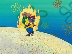 Spongebob Backpack On Fire - KibrisPDR