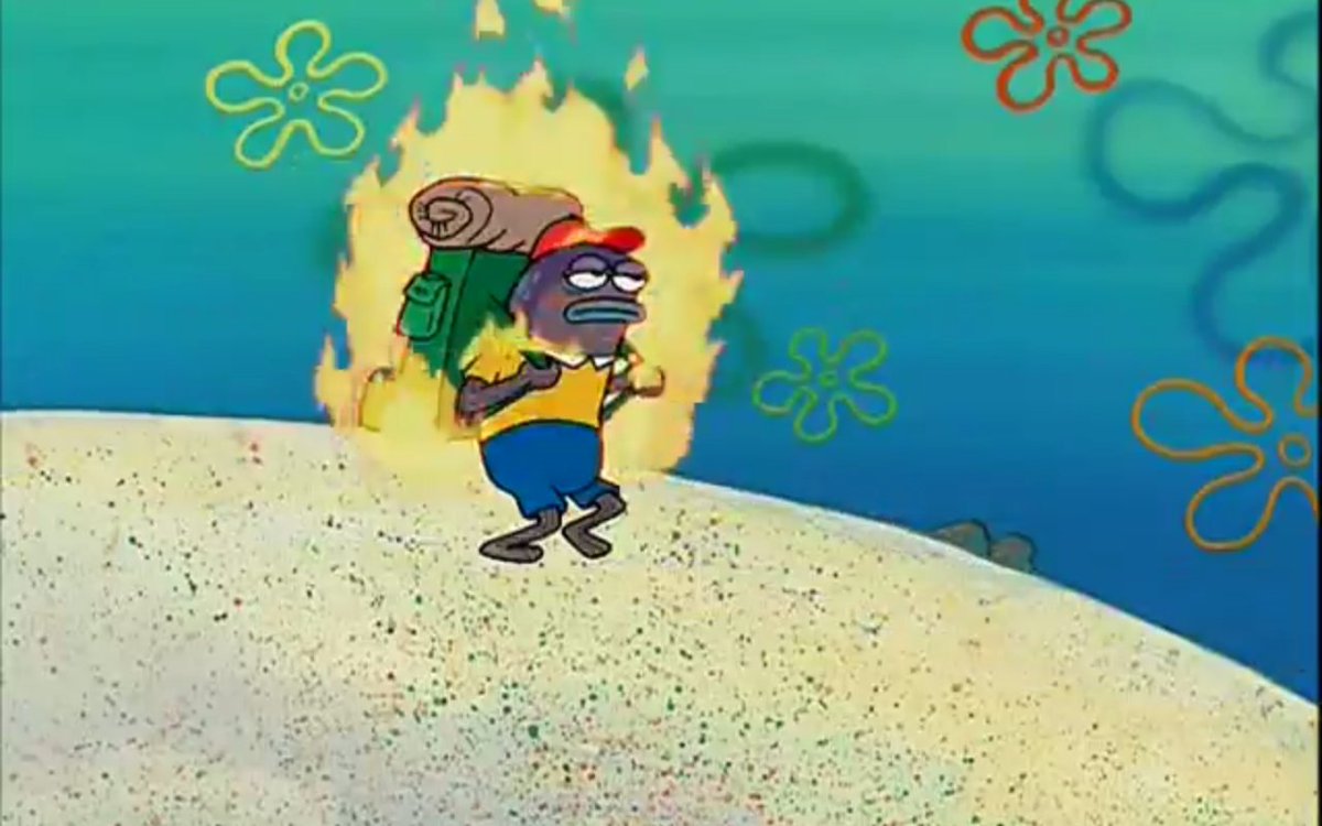 Detail Spongebob Backpack On Fire Nomer 2