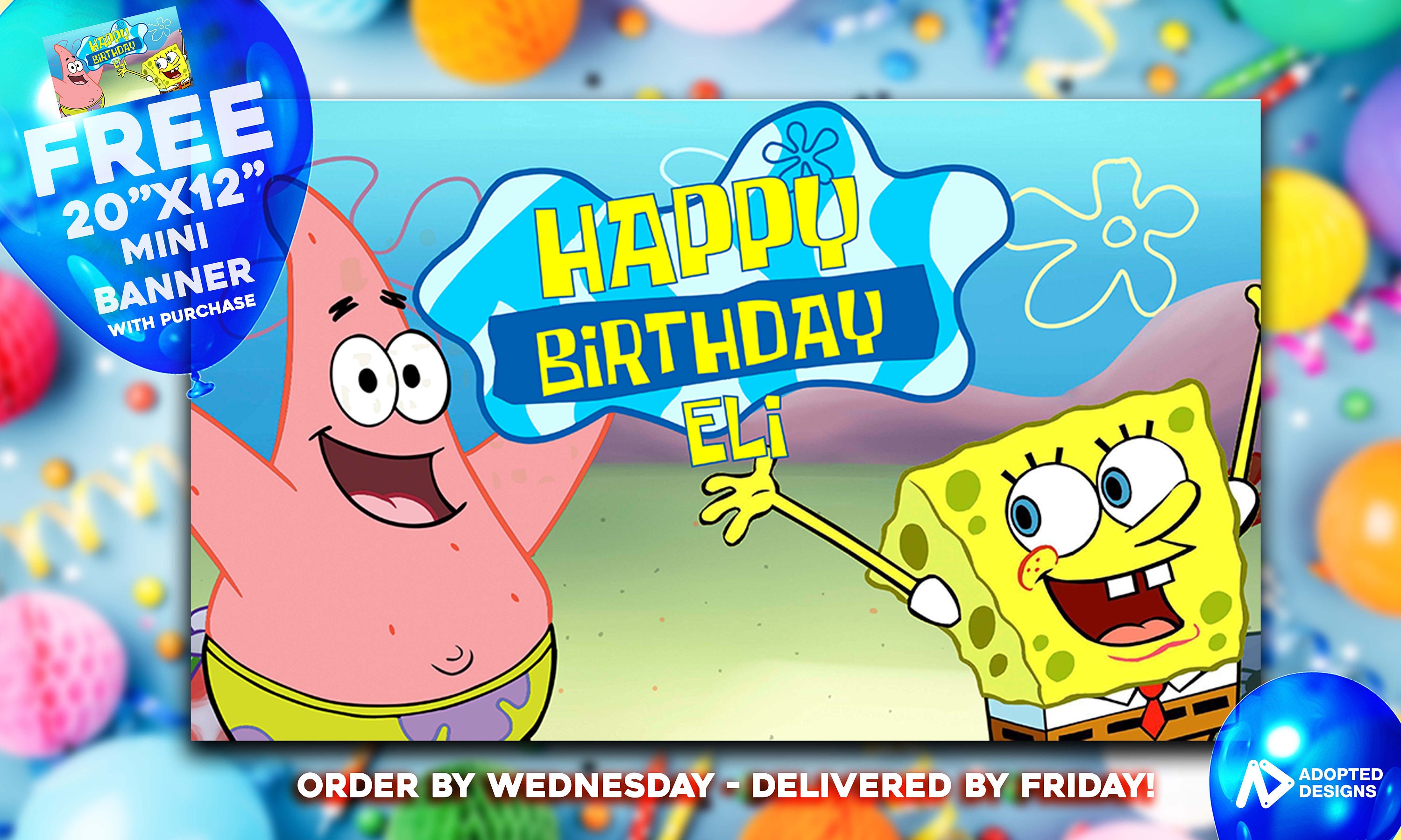 Detail Spongebob Birthday Banner Nomer 22
