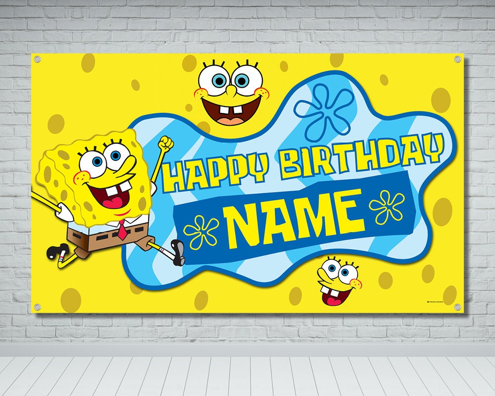 Detail Spongebob Birthday Banner Nomer 28