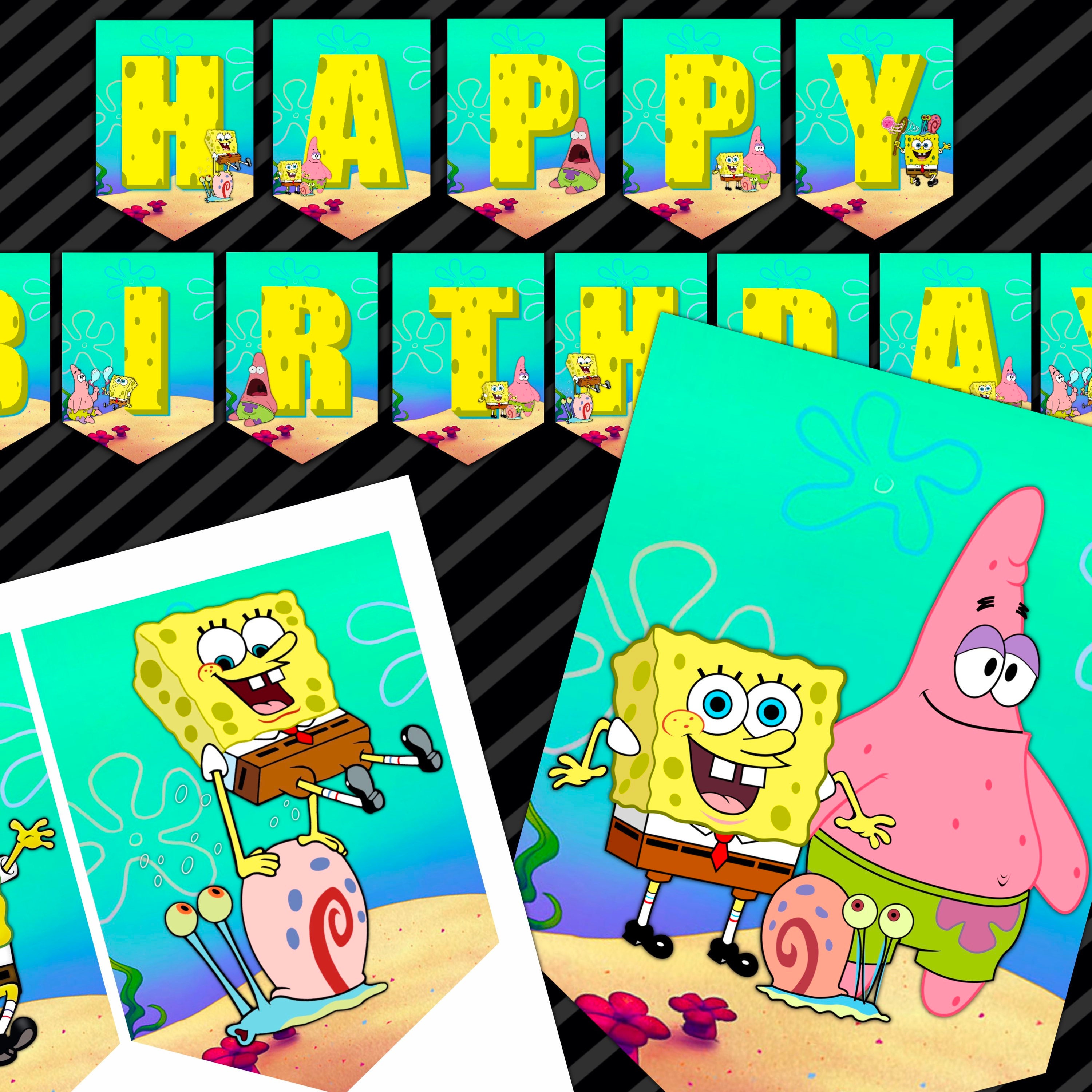 Detail Spongebob Birthday Banner Nomer 32